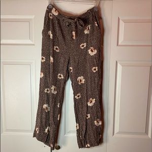 Flared,  floral pattern pants